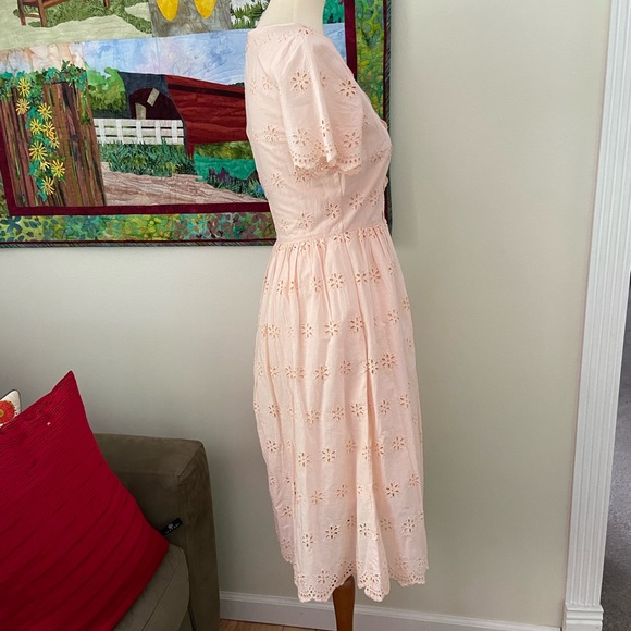 NWT Madewell Scalloped Eyelet Midi Dress - Picture 5 of 12